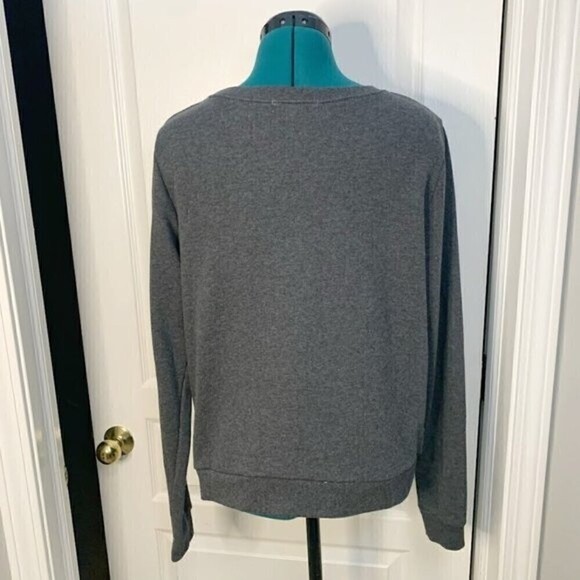 Forever XXI Green Sequin Stripe Crew Neck Casual Long Sleeve Comfy Sweatshirt - Picture 6 of 9